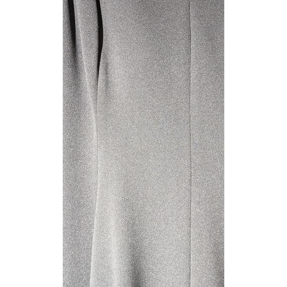 Calvin Klein Black Stretch Crepe Ruffle V-Neck Fit & Flare Dress Womens Sz 12 - Picture 3 of 11